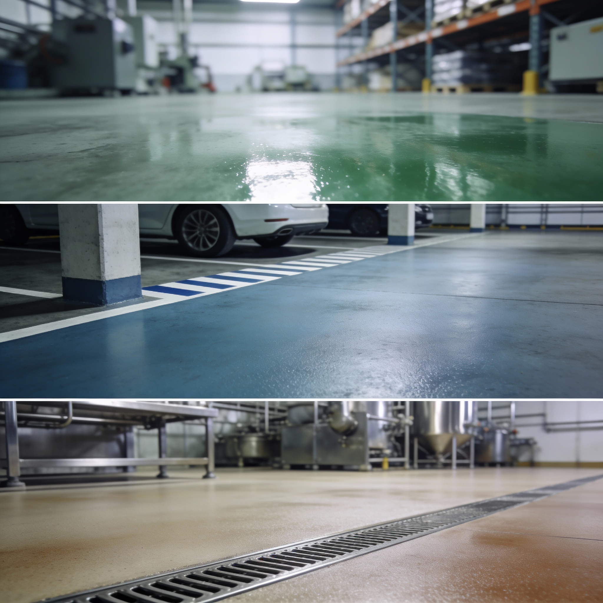 Вид промышленного пола с полимерным покрытием